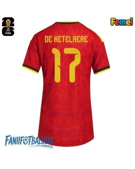 Belgia Charles De Ketelaere #17 Echipament de Fotbal Replică Mondial 2026 Femei Acasa Belgia Charles De Ketelaere #17 Echipament de Fotbal Replică Mondial 2026 Femei Acasa